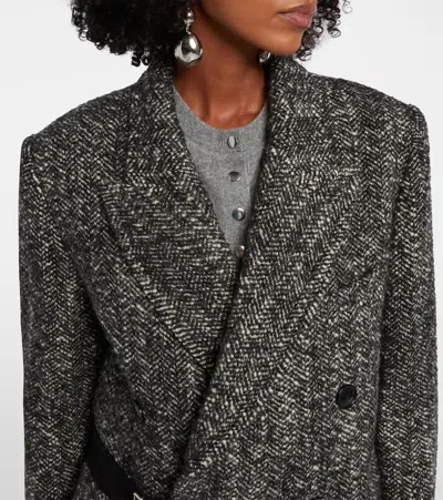 Isabel Marant Double-breasted Coat Belted Waist In Gray