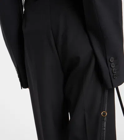 Nensi Dojaka Cleo Blazer Cropped Square Neck Jacket In Black