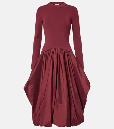 Simkhai Womens Cranberry Kenlie Puffball Stretch-woven Midi Dress In Red