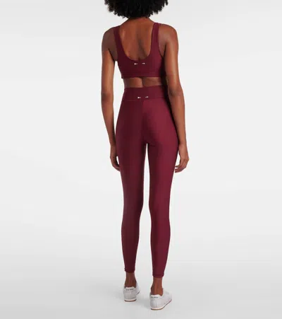 The Upside Oxford Stripe-detail Sports Bra In Brown