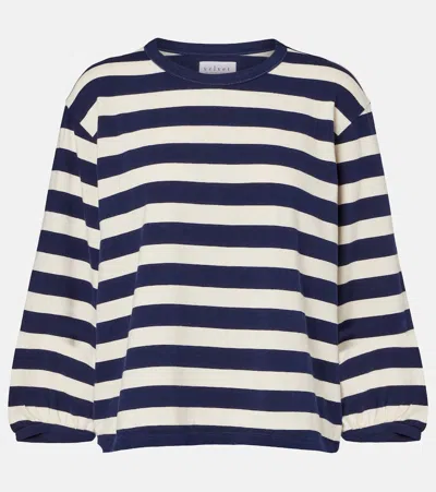 Velvet Edora Striped Cotton Jersey Sweatshirt In Blue