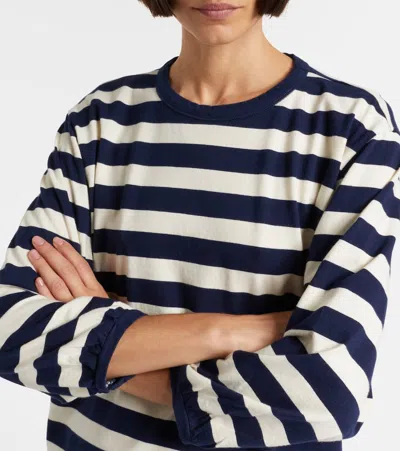 Velvet Edora Striped Cotton Jersey Sweatshirt In Blue