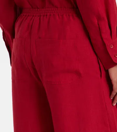 Eres Linen Select Wide-leg Trousers In Red