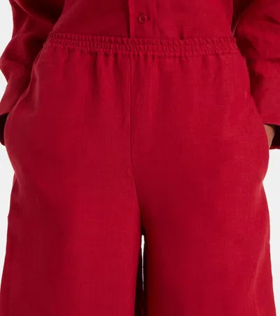 Eres Linen Select Wide-leg Trousers In Red