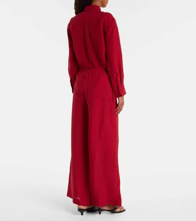 Eres Linen Select Wide-leg Trousers In Red