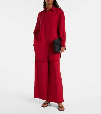 Eres Linen Select Wide-leg Trousers In Red