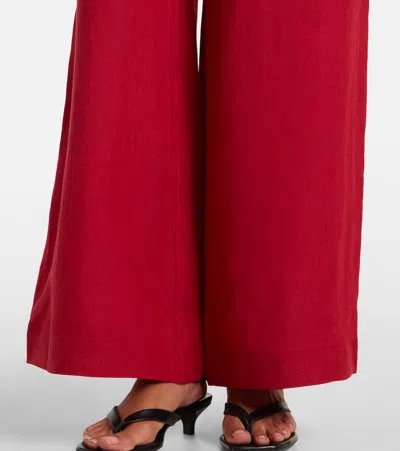 Eres Linen Select Wide-leg Trousers In Red