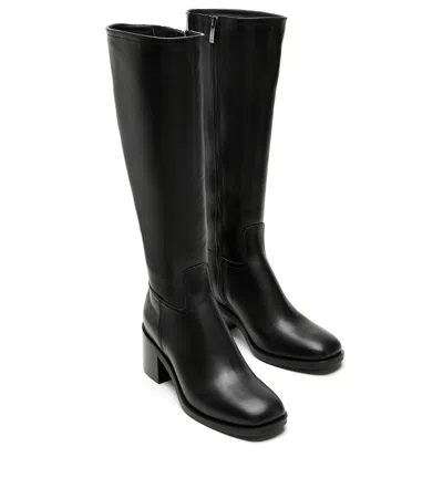 La Canadienne Jacket Leather Knee High Boots In Black