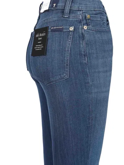 7 For All Mankind Leggy Bootcut Straight Jeans In Blue