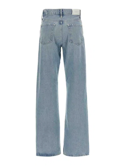 7 For All Mankind Faded Wash Five-pocket Denim Trousers In Blue