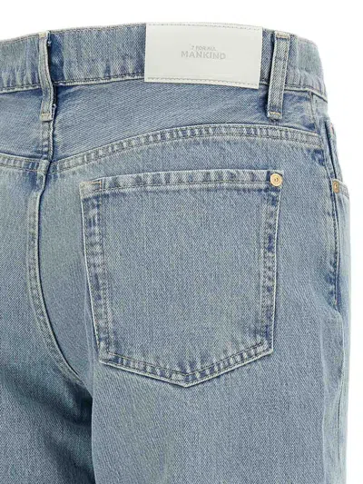 7 For All Mankind Faded Wash Five-pocket Denim Trousers In Blue