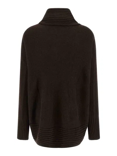 Alberta Ferretti Alexander Mcqueen Black Cotton Blend Dresses In Brown