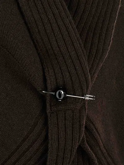 Alberta Ferretti Alexander Mcqueen Black Cotton Blend Dresses In Brown