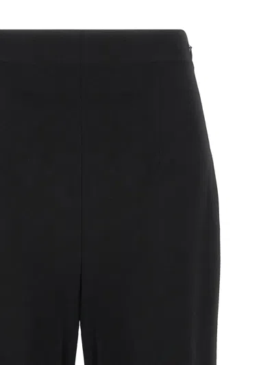 Alberta Ferretti Flared High Waist Trousers With Beaded Embellishments In Black