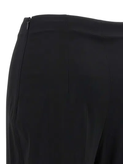 Alberta Ferretti Flared High Waist Trousers With Beaded Embellishments In Black