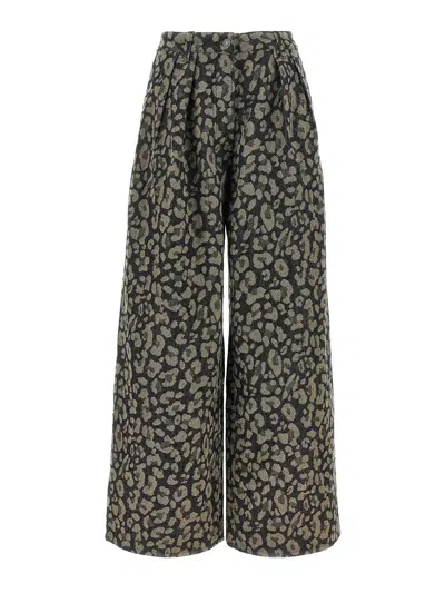 Alanui Pants In Grey Wool In Brown