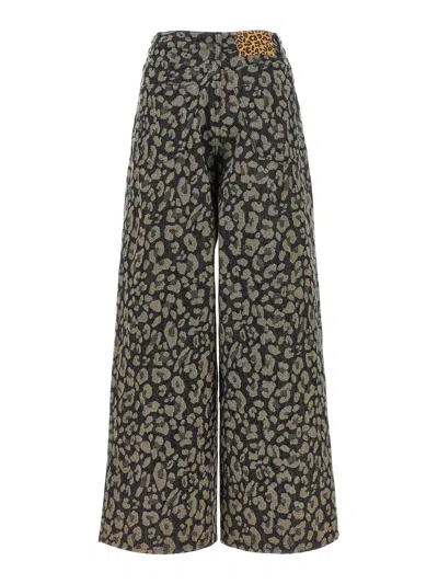 Alanui Pants In Grey Wool In Brown