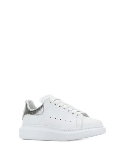 Alexander Mcqueen 'oversized Sneaker' With Croc-embossed Tab In White