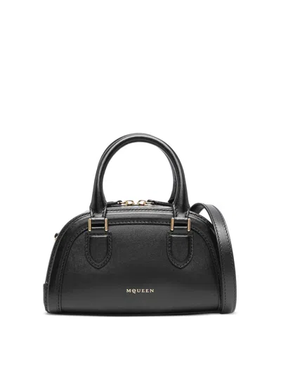 Alexander Mcqueen Mini Birdee Boston Tote Bag In Black