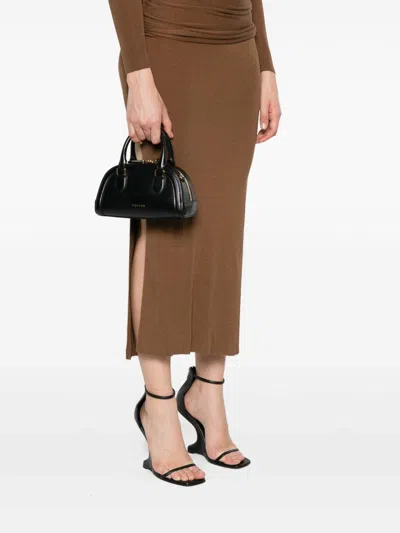 Alexander Mcqueen Mini Birdee Boston Tote Bag In Black