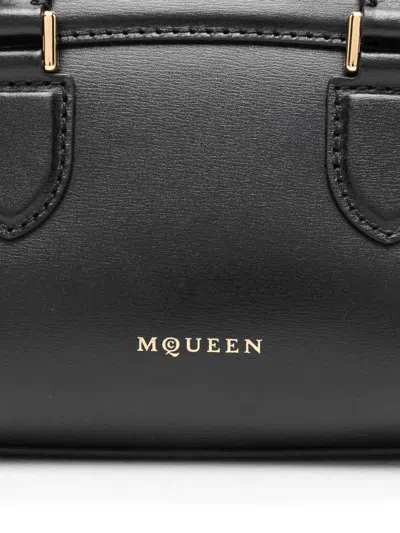 Alexander Mcqueen Mini Birdee Boston Tote Bag In Black
