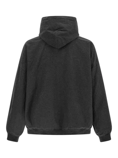 Balenciaga Men Grey Sweatshirt With Fixed Hood And Logo Detail On The Front In Cotton Man In Gray