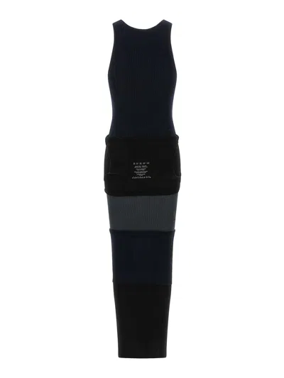 Balenciaga Women Upside Down Long Dress In Blue