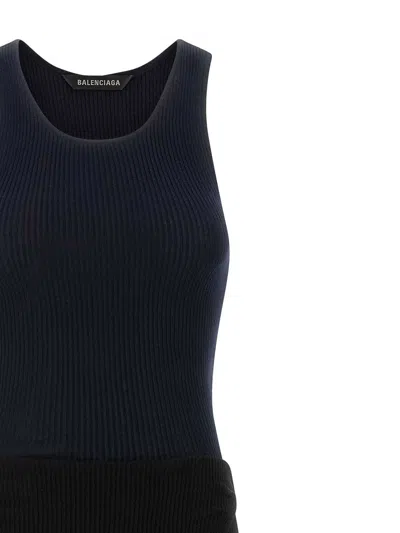 Balenciaga Women Upside Down Long Dress In Blue