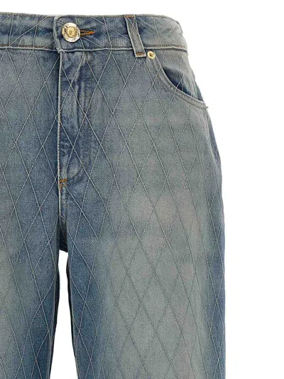 Balmain Diamond Denim Straight-fit Jeans In Animal Print