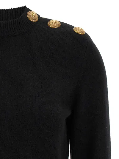 Balmain Eco-cashmere Button Sweater Sweaters And Cardigans Black In Black