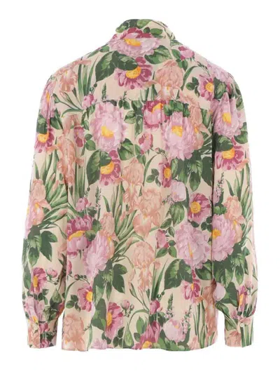 Chloé Chloe Printed Crepe Shirt In Multi