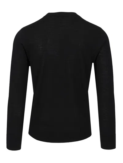 Dries Van Noten Merino Wool Sweater Knitwear Black In Black