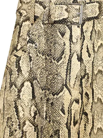 Dries Van Noten Sheraz Viscose And Cotton Skirt With Reptile Print In Brown