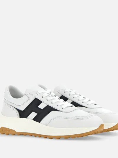 Hogan White H Logo Lace-up Sneakers