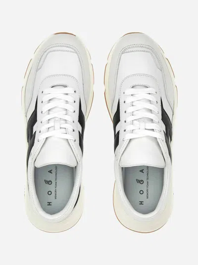 Hogan White H Logo Lace-up Sneakers