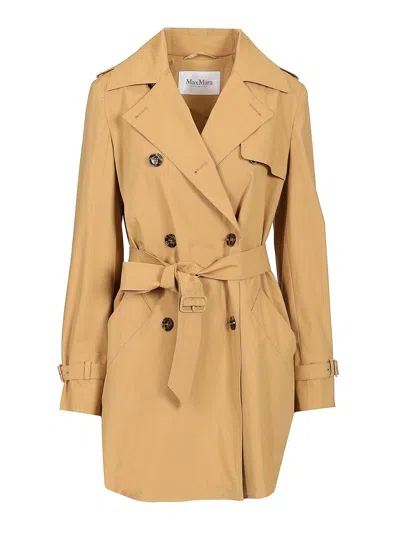 Max Mara Landa Short Trench Coat In Brown