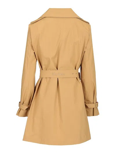 Max Mara Landa Short Trench Coat In Brown