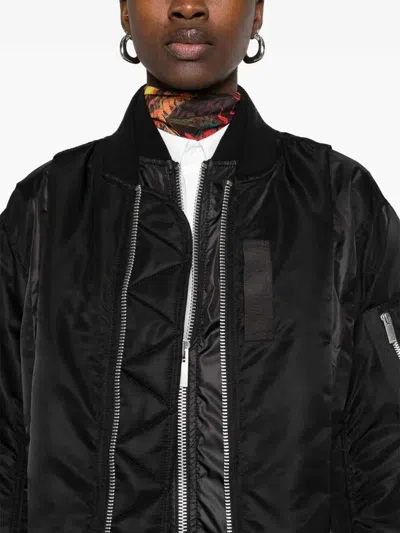 Sacai Nylon Twill Blouson In Black