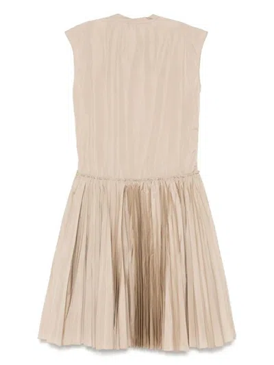 Sofie D'hoore Dimanate Dress With Plisse Skirt In Brown