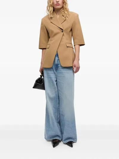 Ganni Rigid Denim Jozey In Blue