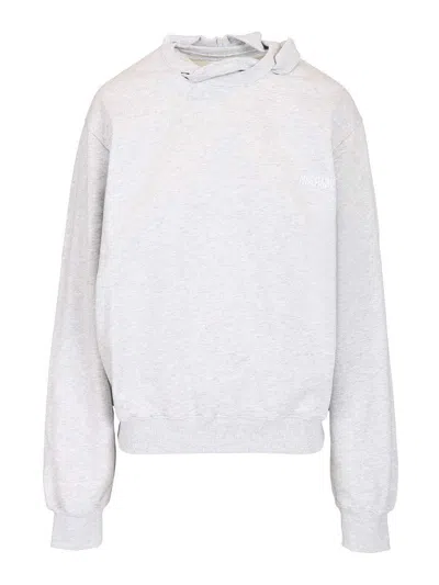 Magliano Crew Neck Fleece Braided In White