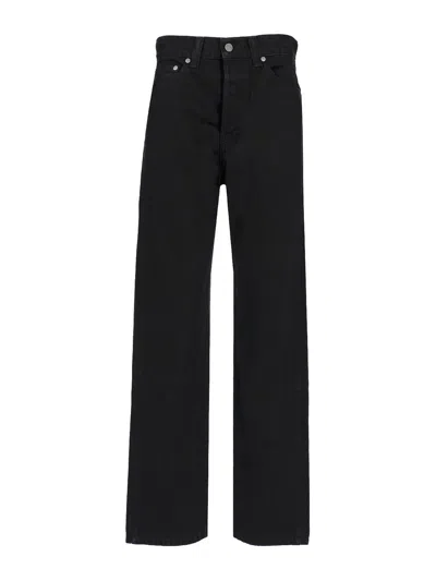 Khaite Bacall Low Rise Straight Jeans In Black