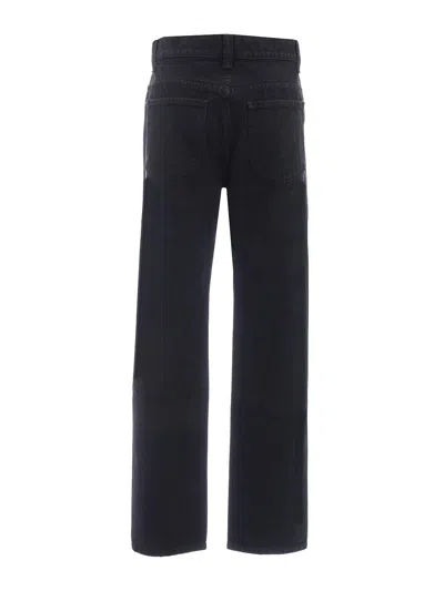 Khaite Bacall Low Rise Straight Jeans In Black
