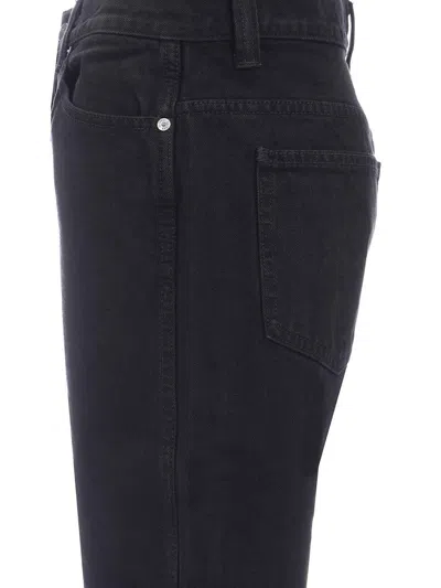 Khaite Bacall Low Rise Straight Jeans In Black