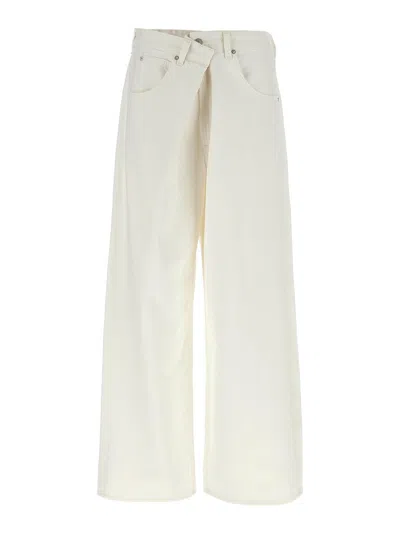 Agolde Wide Jeans Vana Fold White In White