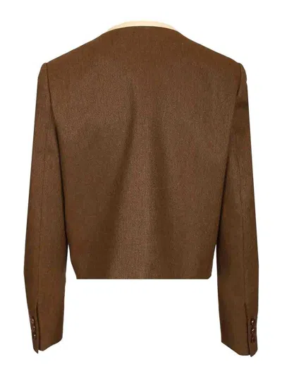 Blazé Milano Long Sleeve Casual Jacket In Brown