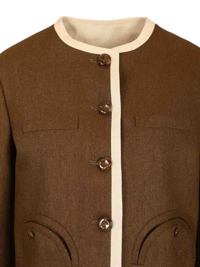 Blazé Milano Long Sleeve Casual Jacket In Brown