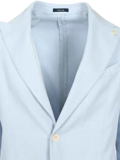 Guarinucci Single-breasted Patch-pocket Blazer In Blue