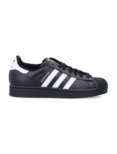 Adidas Originals Mens Adidas Superstar Ii Pony-hair Leather Low-top Trainers In Black