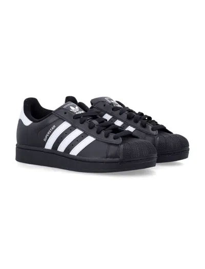 Adidas Originals Mens Adidas Superstar Ii Pony-hair Leather Low-top Trainers In Black